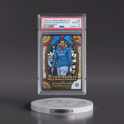 2023-24 Topps Merlin UEFA Club Competitions Renaissance #R6 Khvicha Kvaratskhelia (PSA 10 GEM MINT)