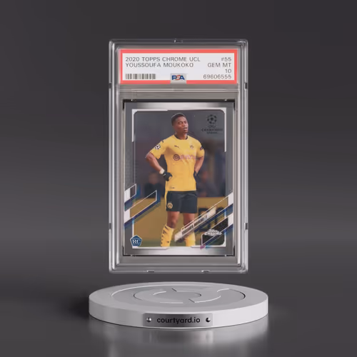 2020 Topps Chrome UEFA Champions League #55 Youssoufa Moukoko (PSA 10 GEM MINT)