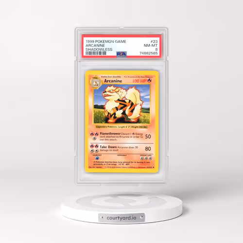 1999 Pokémon Game #23 Arcanine - Shadowless (PSA 8 NM-MT)