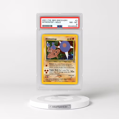 2001 Pokémon Neo Discovery #3 Hitmontop - Holo (PSA 8 NM-MT)
