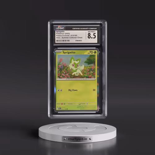 2023 Paldea Evolved #013/193 Sprigatito - Holo Summer Collector Chest (CGC 8.5 NM-MT+)