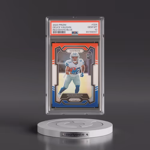 2023 Panini Prizm #324 Deuce Vaughn - Red/White/Blue Prizm (PSA 10 GEM MINT)