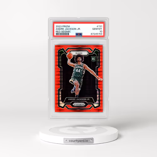 2023 Panini Prizm #131 Andre Jackson Jr. - Red Seismic (PSA 10 GEM MINT)