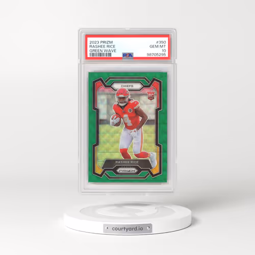 2023 Panini Prizm #350 Rashee Rice - Green Wave (PSA 10 GEM MINT)