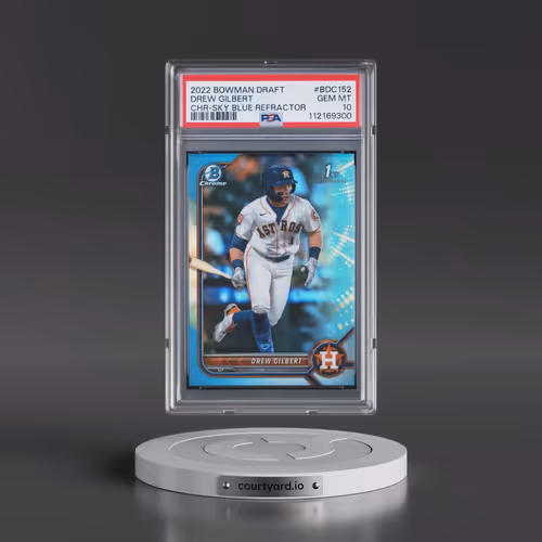 2022 Bowman Draft #BDC152 Drew Gilbert - Chrome-Sky Blue Refractor (PSA 10 GEM MINT)