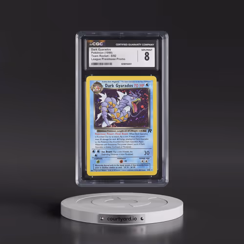 1999 Team Rocket #8/82 Dark Gyarados - League Prerelease Promo (Holo) (CGC 8 NM-MT)