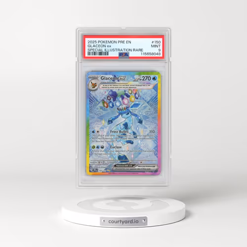 2025 Pokémon Pre EN-Prismatic Evolutions #150 Glaceon EX - Holo Special Illustration Rare (PSA 9 MIN