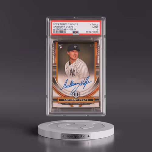 2023 Topps Tribute Tribute Autograph #TAAV Anthony Volpe - Gold (PSA 9 MINT)
