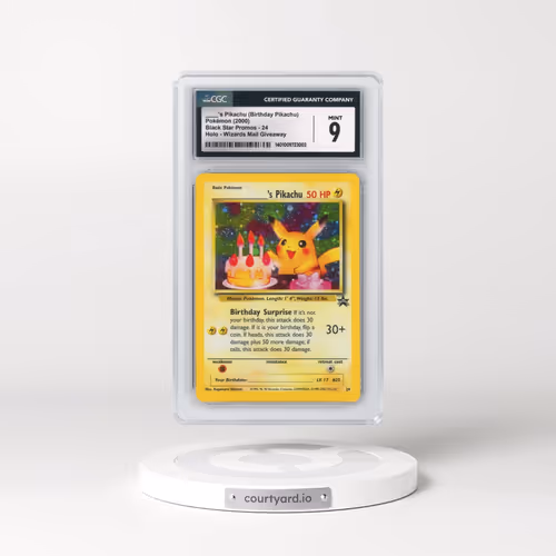 1999 Black Star Promos #24 ____'s Pikachu (Birthday Pikachu) - Holo Wizards Mail Giveaway (CGC 9 MIN