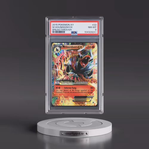 2015 Pokémon XY Breakthrough #22 M Houndoom EX - Holo (PSA 8 NM-MT)