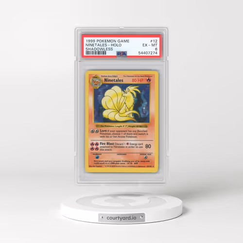 1999 Pokémon Game #12 Ninetales - Holo Shadowless (PSA 6 EX-MT)