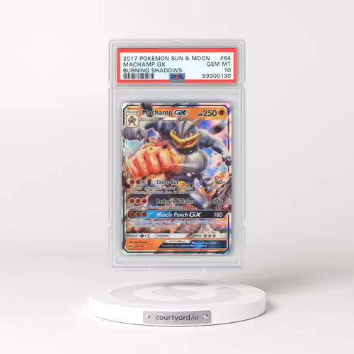 2017 Pokémon Sun & Moon Burning Shadows #64 Machamp GX - Holo (PSA 10 GEM MINT)