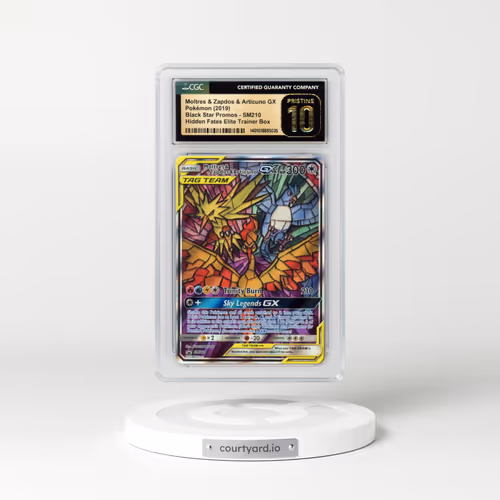 2016 Black Star Promos - Sun & Moon #SM210 Moltres & Zapdos & Articuno GX - Holo Hidden Fates Elite Trainer Box (CGC 10 PRISTINE)