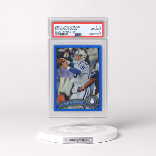 2011 Topps Chrome #110 Peyton Manning - Blue Refractor (PSA 10 GEM MINT)