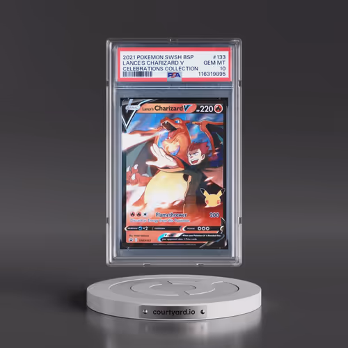 2021 Pokémon Swsh Black Star Promo #133 Lance's Charizard V - Holo Celebrations Collection (PSA 10 G