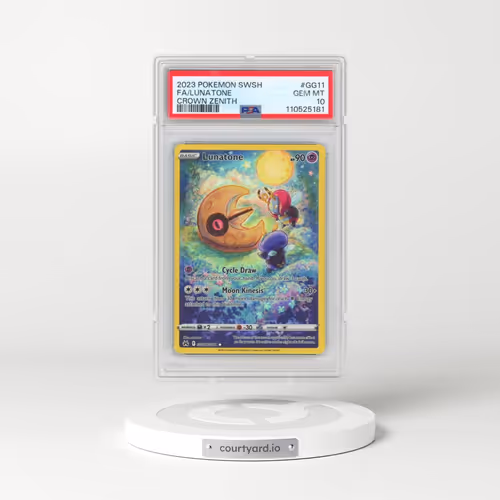 2023 Pokémon Sword and Shield Crown Zenith #GG11 Lunatone - Full Art (PSA 10 GEM MINT)