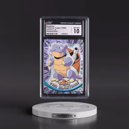 1999 Series 1 (Oval Nintendo Seal) #9 Blastoise - Second Print (Black Topps Logo) (CGC 10 GEM MINT)