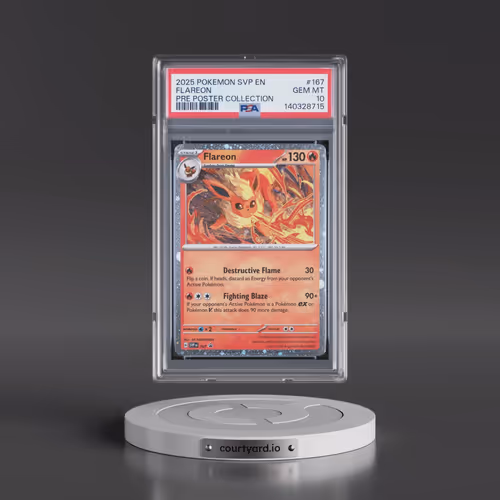 2025 Pokémon Svp EN-SV Black Star Promo #167 Flareon - Prismatic Evolutions Poster Collection (PSA 1