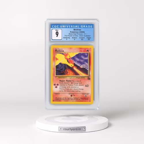 1999 Black Star Promos #21 Moltres - The Power of One Error Illustrator - Aoki (CGC 9 MINT)