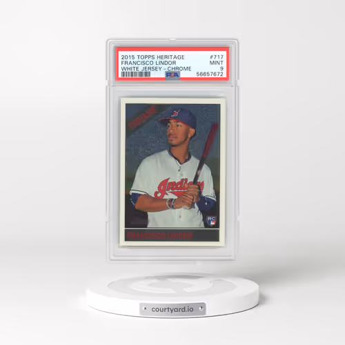 2015 Topps Heritage #717 Francisco Lindor - White Jersey-Chrome (PSA 9 MINT)