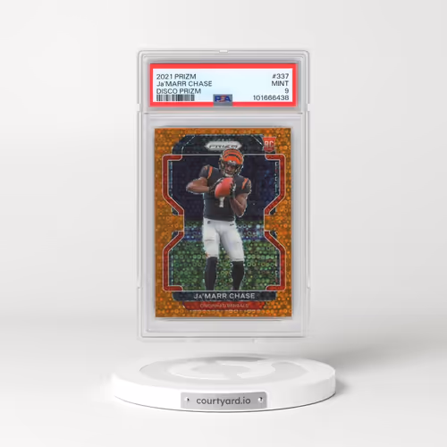 2021 Panini Prizm #337 JA'Marr Chase - Disco Prizm (PSA 9 MINT)