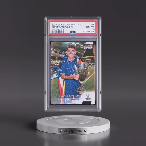 2021-22 Topps Stadium Club Chrome UEFA Champions League #85 Christian Pulisic - Refractor (PSA 10 GE