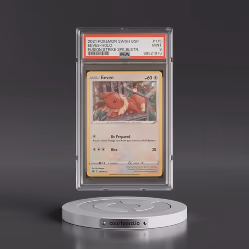 2021 Pokémon Swsh Black Star Promo #175 Eevee - Holo Fusion Strike Three Pack Blisters (PSA 9 MINT)