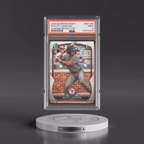 2023 Bowman Draft #BDC106 Wyatt Langford - Chrome-Refractor (PSA 9 MINT)