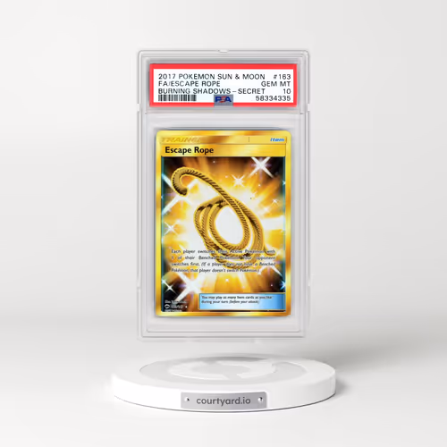 2017 Pokémon Sun & Moon Burning Shadows #163 Escape Rope - Full Art Secret (PSA 10 GEM MINT)