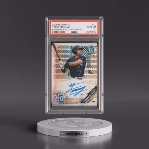 2019 Bowman Prospect Autographs Chrome #TO Tirso Ornelas - Refractor (PSA 10 GEM MINT)