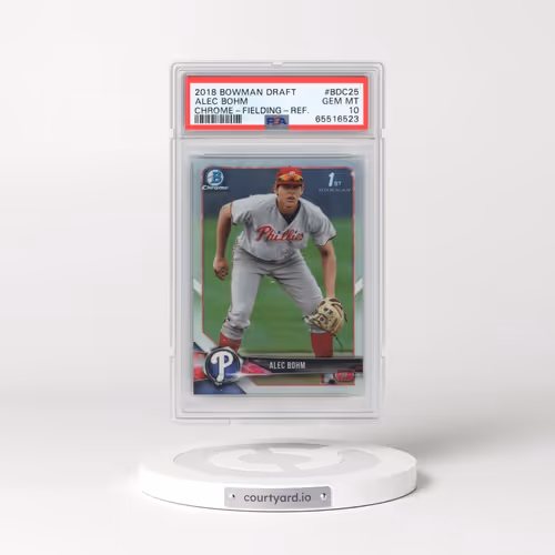 2018 Bowman Draft #BDC25 Alec Bohm - Chrome-Fielding-Refractor (PSA 10 GEM MINT)