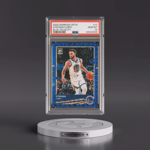 2020 Panini Donruss Optic #17 Stephen Curry - Blue Velocity (PSA 10 GEM MINT)