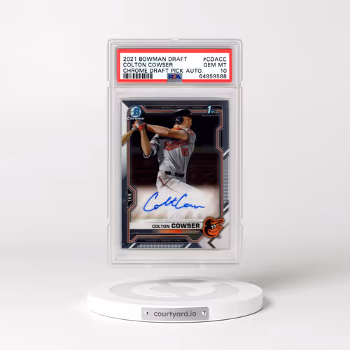 2021 Bowman Draft Chrome Draft Pick Autographs #CDACC Colton Cowser (PSA 10 GEM MINT)