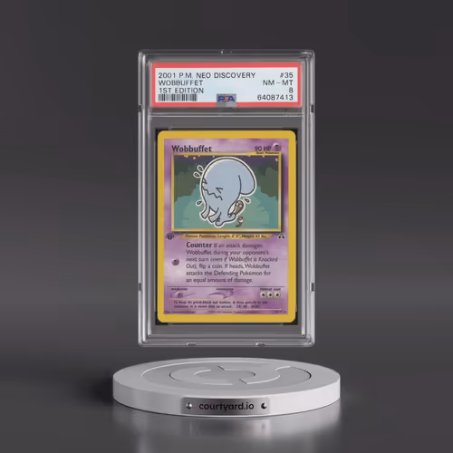 2001 Pokémon Neo Discovery #35 Wobbuffet - 1st Edition (PSA 8 NM-MT)