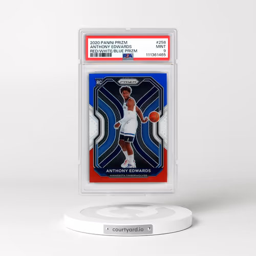 2020 Panini Prizm #258 Anthony Edwards - Red/White/Blue Prizm (PSA 9 MINT)
