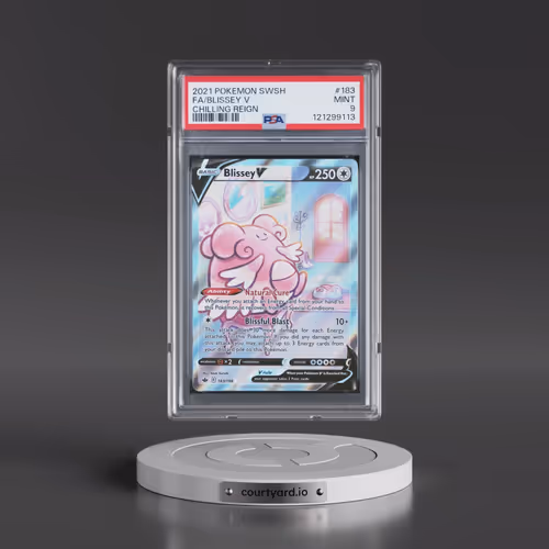 2021 Pokémon Sword & Shield Chilling Reign #183 Blissey V - Holo Full Art (PSA 9 MINT)