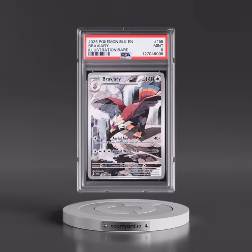 2025 Pokémon Blk EN-Black Bolt #155 Braviary - Illustration Rare (PSA 9 MINT)