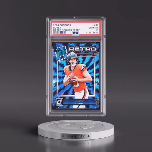 2024 Panini Donruss Rated Rookies Retro #19 Bo Nix (PSA 10 GEM MINT)