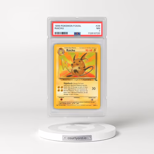 1999 Pokémon Fossil #29 Raichu (PSA 7 NM)