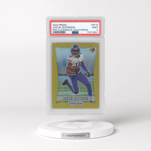 2022 Panini Prizm Prizm Flashback #PF10 Justin Jefferson - Gold Prizm (PSA 9 MINT)