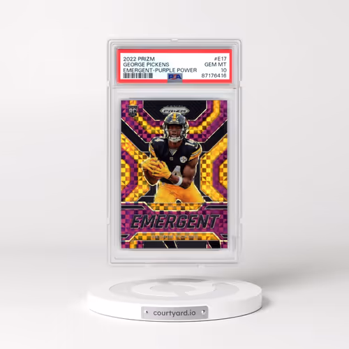 2022 Panini Prizm Emergent #E17 George Pickens - Purple Power (PSA 10 GEM MINT)
