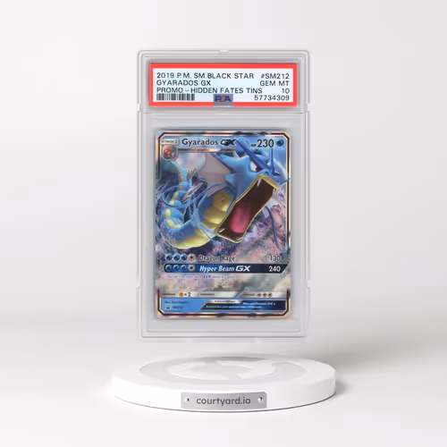 2019 Pokémon SM Black Star Promo #SM212 Gyarados GX - Holo Hidden Fates Tins (PSA 10 GEM MINT)