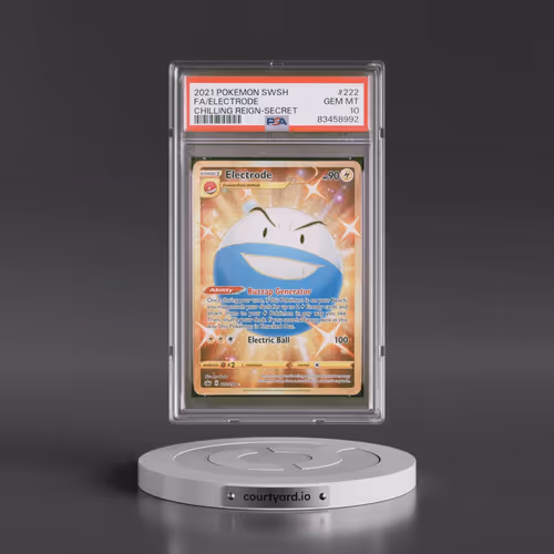 2021 Pokémon Sword & Shield Chilling Reign #222 Electrode - Full Art Secret (PSA 10 GEM MINT)