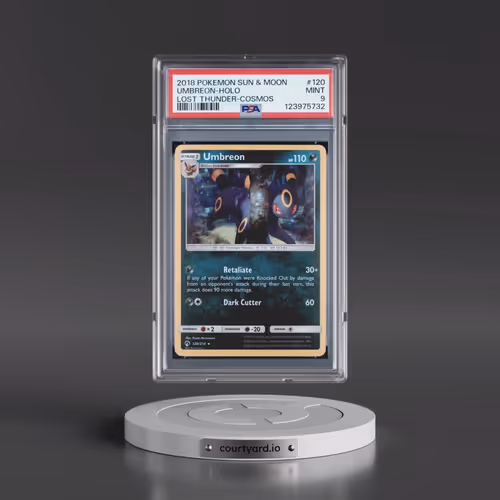 2018 Pokémon Sun & Moon Lost Thunder #120 Umbreon - Holo Cosmos (PSA 9 MINT)