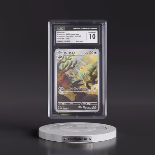 2023 Pokémon Card 151 #180/165 Omanyte - Art Rare Holo (CGC 10 GEM MINT)