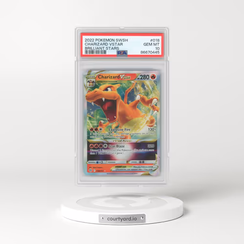 2022 Pokémon Sword & Shield Brilliant Stars #018 Charizard Vstar (PSA 10 GEM MINT)