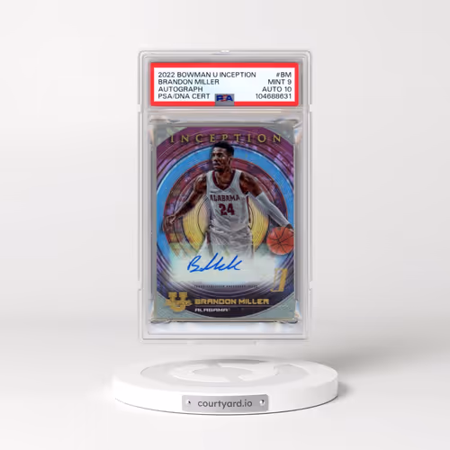2022 Bowman University Inception Autographs #BM Brandon Miller (PSA 9 MINT)