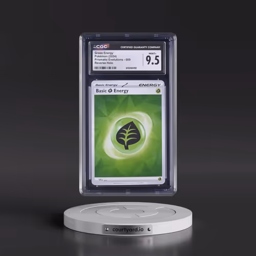 2024 Prismatic Evolutions - PRE EN #009 Grass Energy - Reverse Holo (Patterned BG) (CGC 9.5 MINT+)