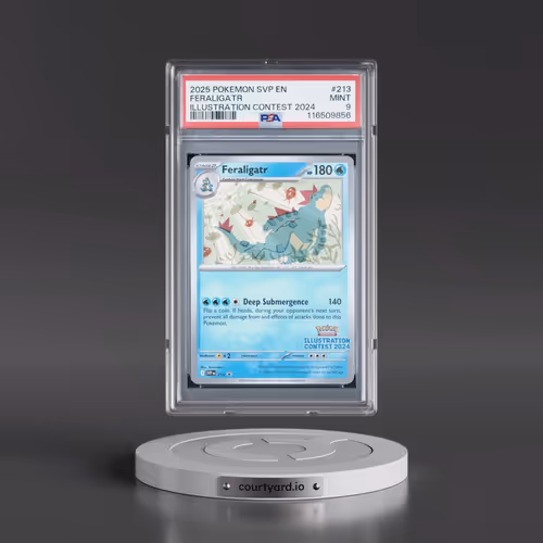 2025 Pokémon Svp EN-SV Black Star Promo #213 Feraligatr - Illustration Contest 2024 (PSA 9 MINT)