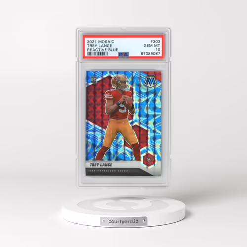 2021 Panini Mosaic #303 Trey Lance - Reactive Blue (PSA 10 GEM MINT)